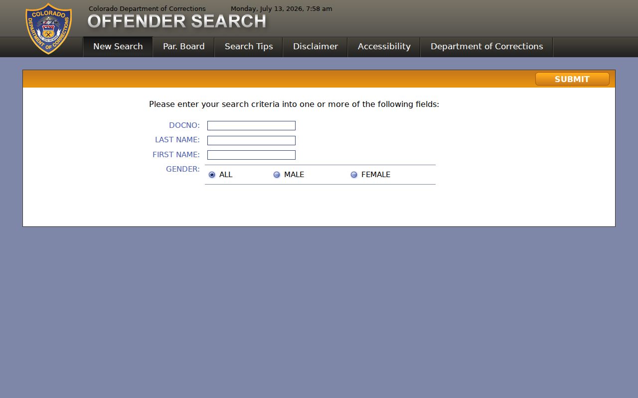 Jefferson County arrest records Colorado DOC offender search