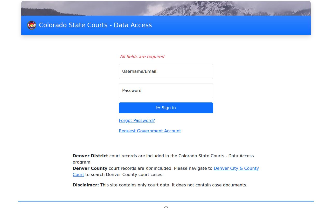 Jefferson County court dockets Colorado State Courts Data Access portal