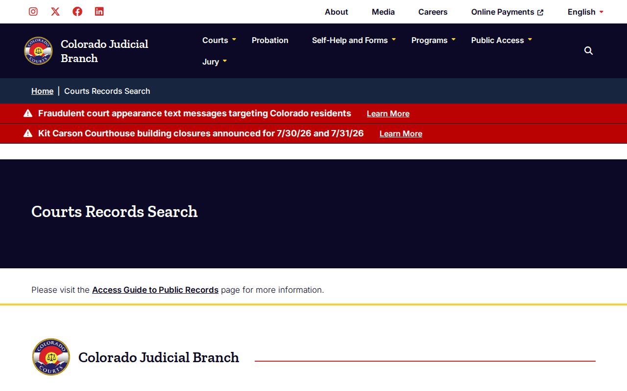 Jefferson County court records Colorado Judicial Branch courts and records search hub