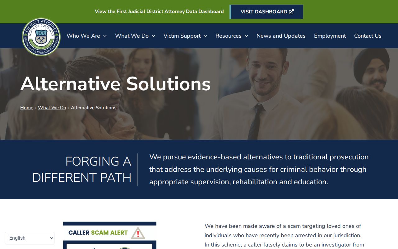 Jefferson County criminal court records DA alternative solutions