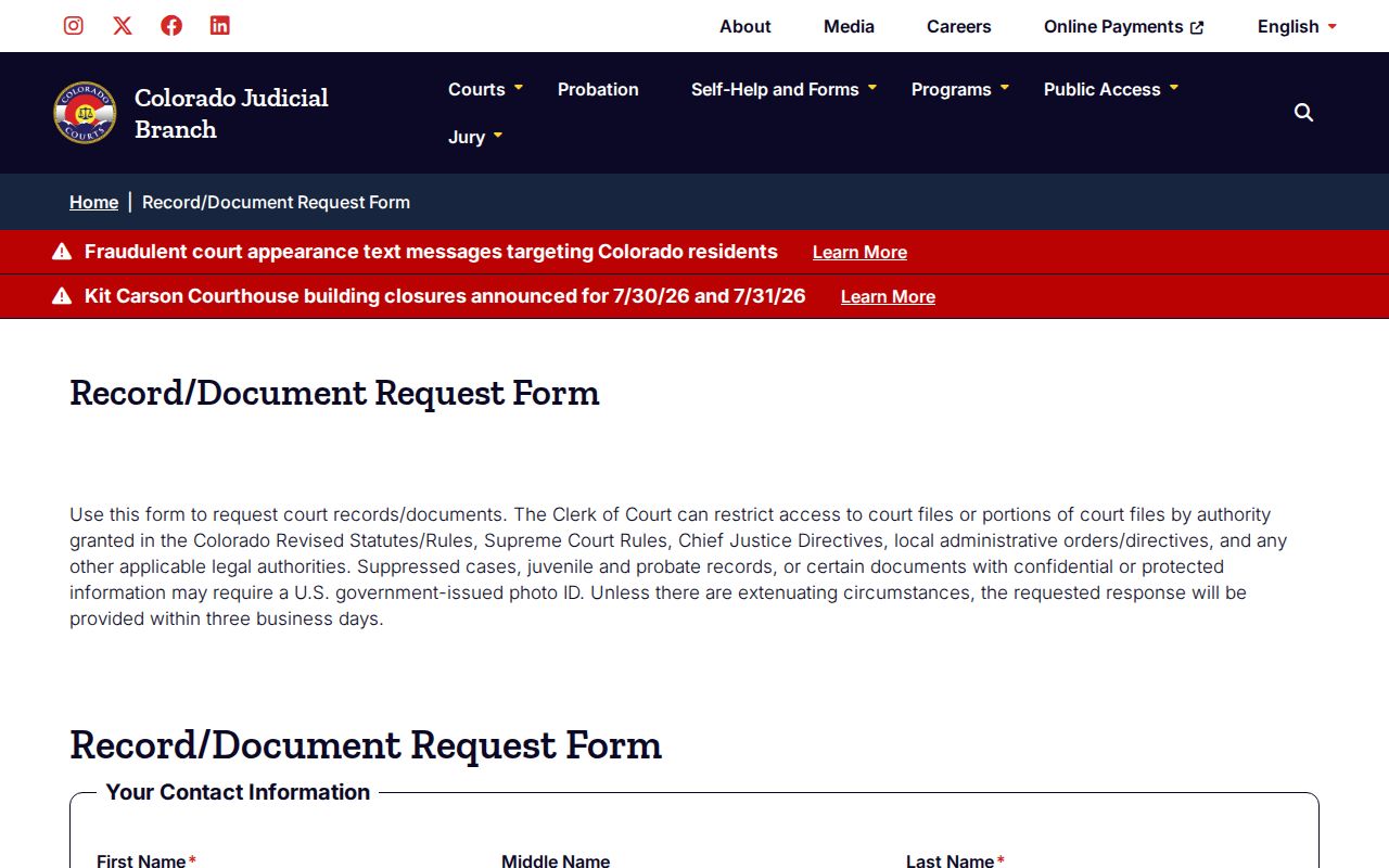 Jefferson County probate records request form