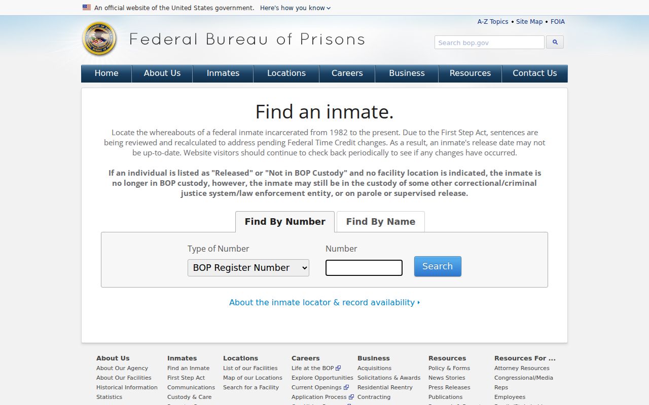 Jefferson County warrant records federal inmate locator fallback
